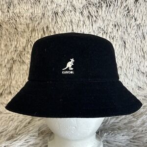 KANGOL Born British Bermuda Wool Lahinch Bucket Cap Hat Fitted Black Medium